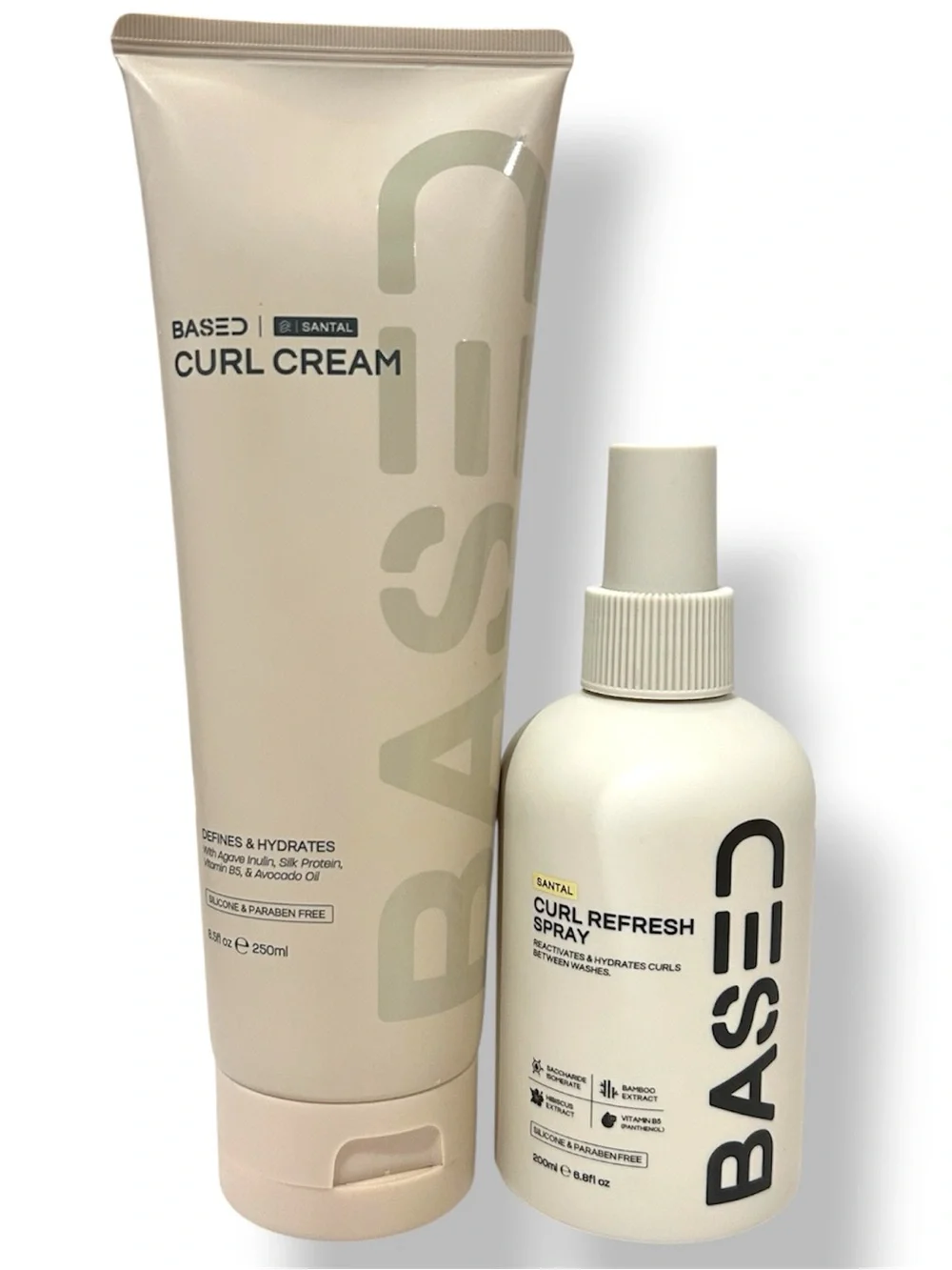 BASED Bodyworks Curl Cream + Curl Refresh Spray Bundle New 6.8oz